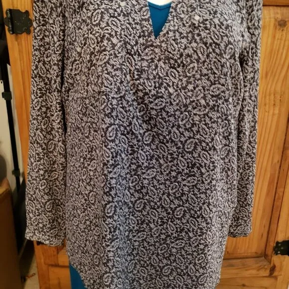 Michael Kors Womans Black & White Tunic Top Size XL - Picture 2 of 5